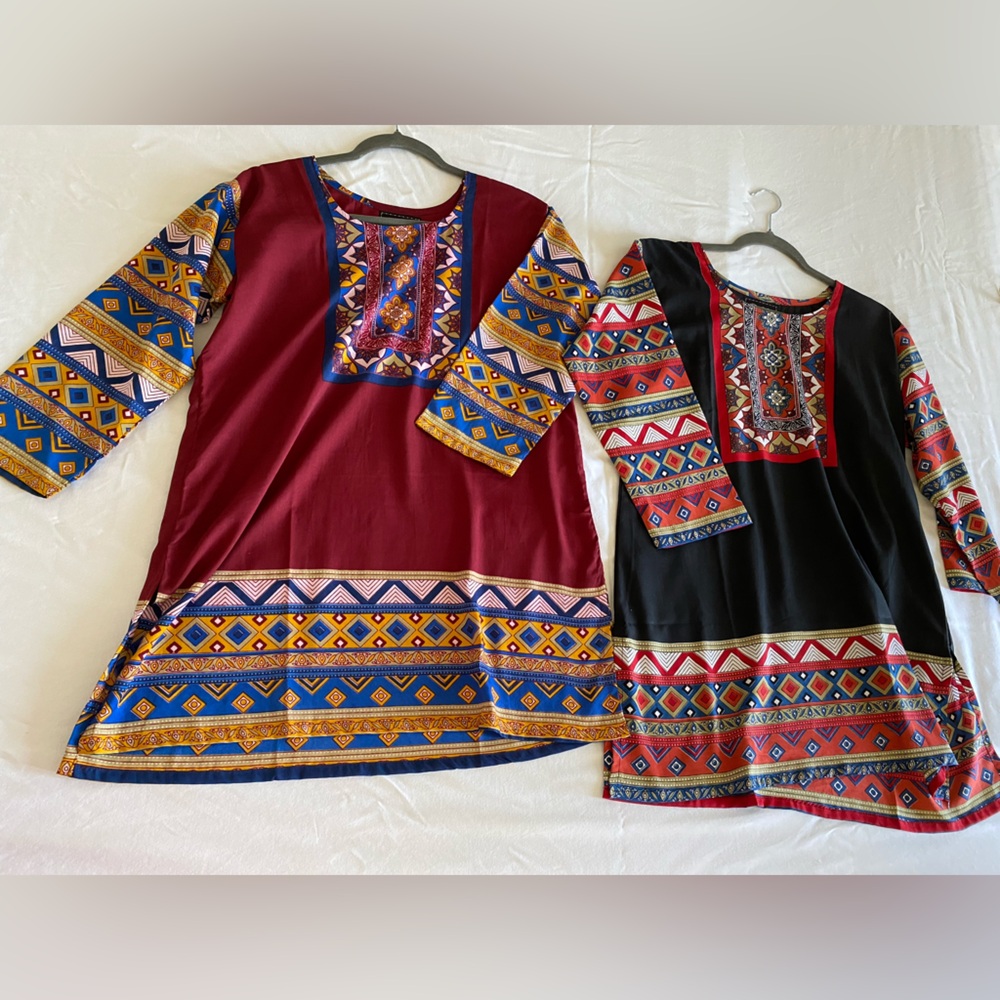 Trini Dakshini Boho Black & Red Tunic bundle of 2. Says XL but fits like a M/L